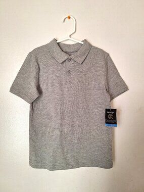 Kids Boys Small (6) Uniform Polo Shirt Grey 90% Cotton George T-shirt NEW NWT